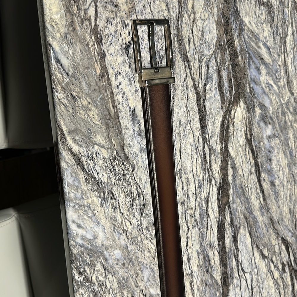 FERRAGAMO LEATHER BELT 44” in leather length